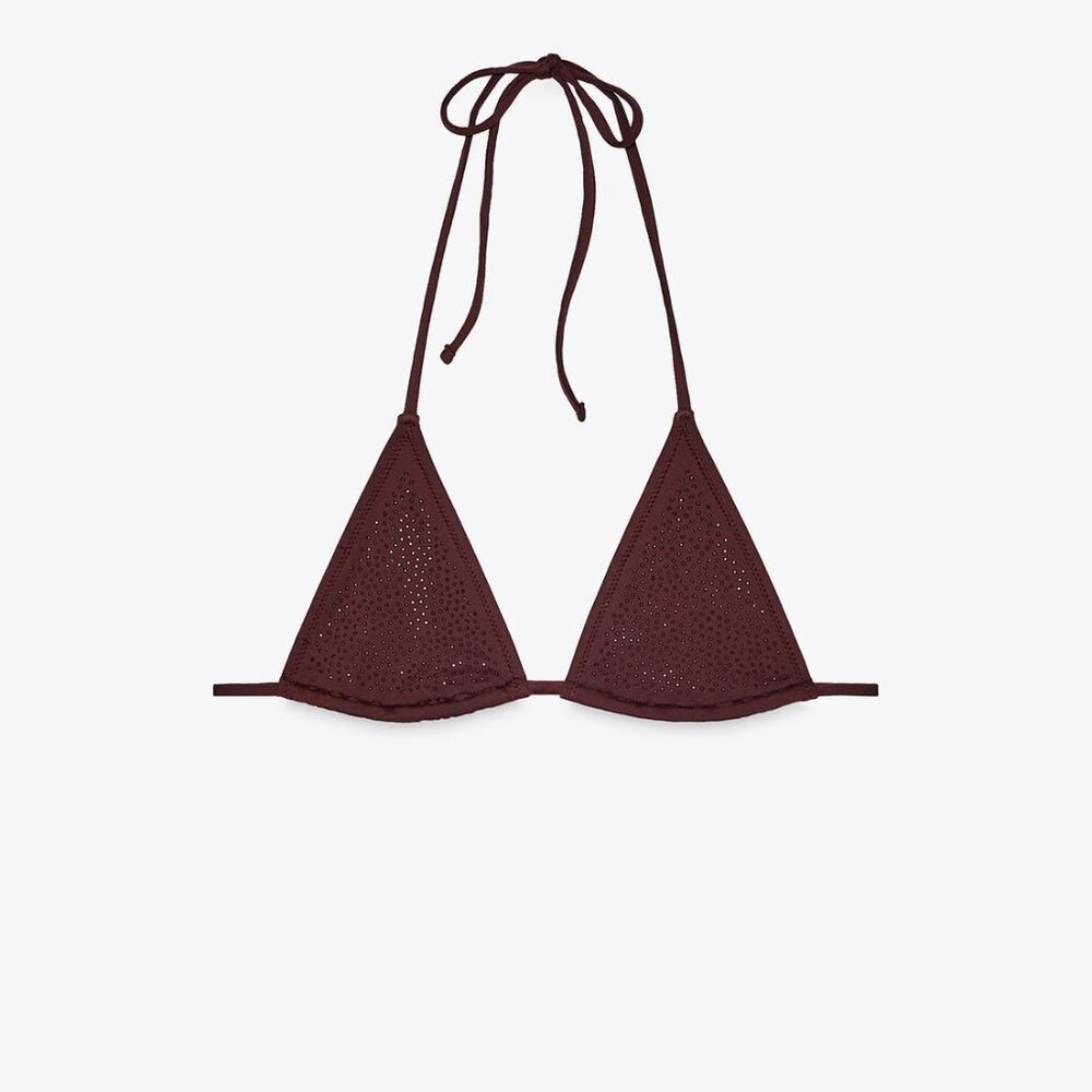 Zara Rhinestone Triangle Bikini Top - Picture 2 of 4